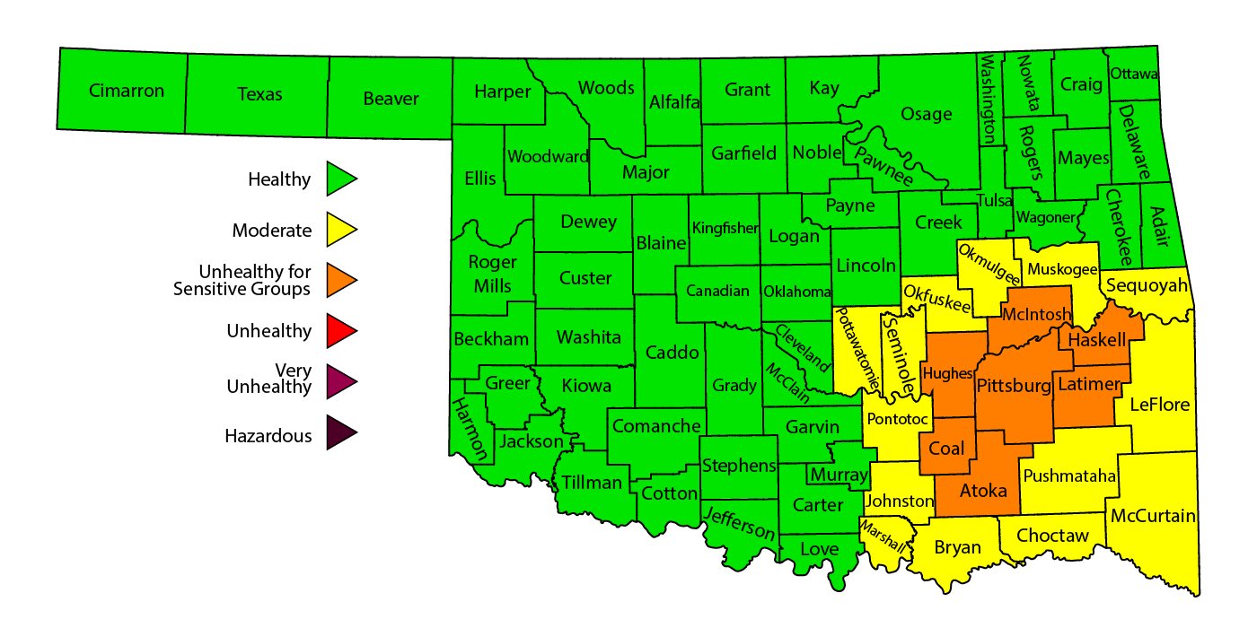 Map of affected counties