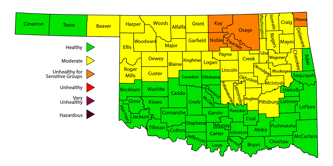 Map of affected counties