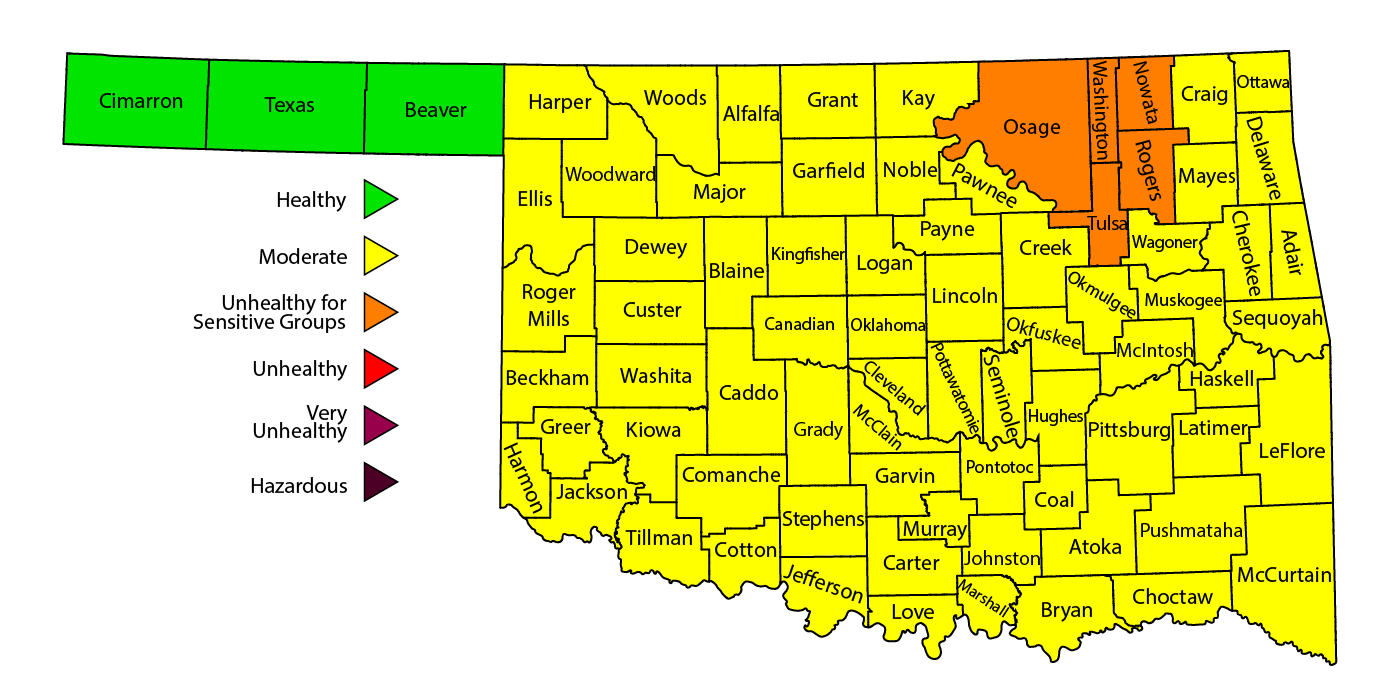 Map of affected counties