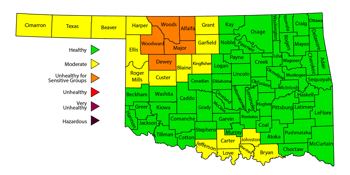 Map of affected counties