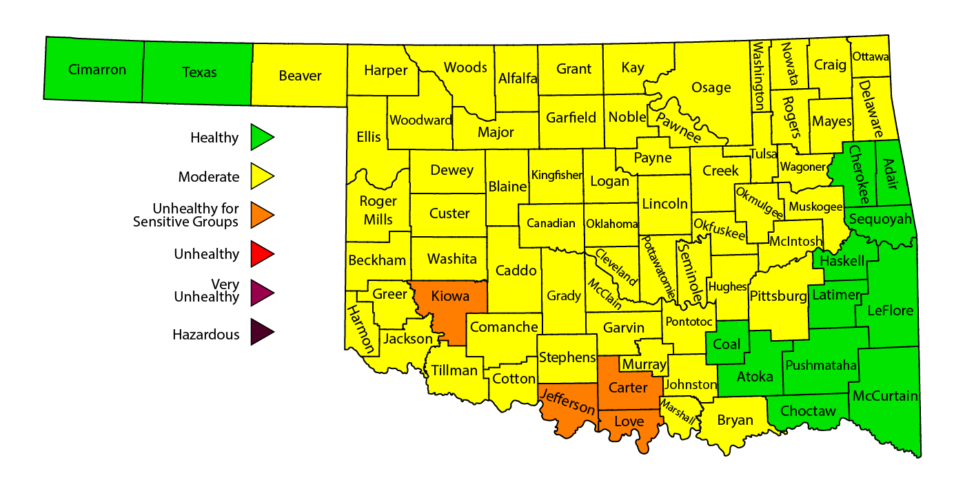 Map of affected counties