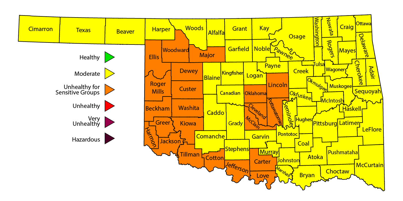 Map of affected counties